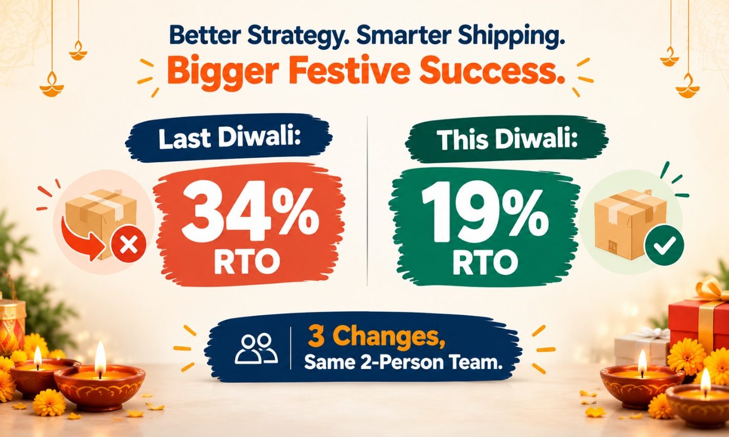 Diwali RTO improvement: 34% to 19%